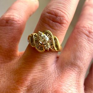 Vintage 1970’s ballerina cut Diamond ring